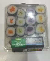 Mängden socker i vegan hosomaki sushi selection