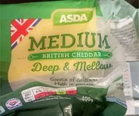 Mängden socker i Medium British Cheddar Cheese
