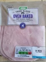 Mängden socker i Thick sliced oven baked ham