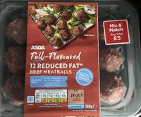 Mängden socker i Full Flavoured 12 Reduced Fat Beef Meatballs