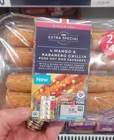 Mängden socker i Mango and habanero chilli pork hot dog sausages