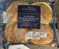Mängden socker i 4 seeded sliced brioche burger buns