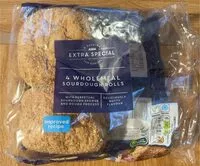 Mängden socker i 4 wholemeal sourdough rolls