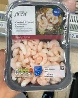 Mängden socker i Cooked and peeled coldwater prawns