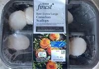 Mängden socker i Raw extra large canadian scallops