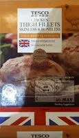 Mängden socker i Chicken thigh fillets skinless and boneless