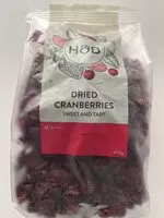 Mängden socker i Dried Cranberries
