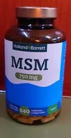 Mängden socker i MSM 750mg