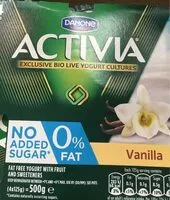 Mängden socker i Activia 0% Fat Vanilla Yogur
