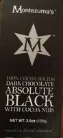 Mängden socker i Dark chocolate absolute black with cocoa nibs