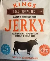Mängden socker i Kings Traditional BBQ Beef Jerky 25G