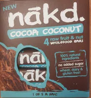 Mängden socker i Cocoa Coconut Fruit & Nut Bars 4 x