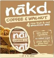 Mängden socker i Coffee & Walnut Fruit & Nut Bars 4 x