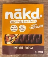 Mängden socker i Peanut cocoa raw fruit and nut bar