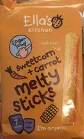 Mängden socker i Organic Sweetcorn + Carrot Melty Sticks 7 Months