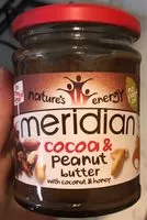 Mängden socker i Meridian Cocoa & Peanut Butter With Coconut & Honey