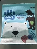 Mängden socker i Pure Fruit Paws Raspberry & Blueberry