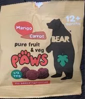 Mängden socker i Pure Fruit & Veg Paws Mango & Carrot