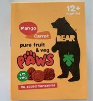 Mängden socker i Pure fruit and veg paws