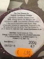 Mängden socker i Farmhouse Cheddar, Fine Cheese Company