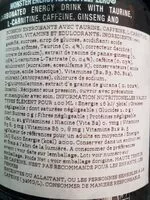 Mängden socker i Monster Absolute Zero Drink