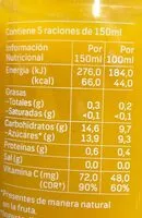 Mängden socker i COLDPRES NARANJA