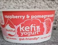 Mängden socker i raspberry and pomegranate kefir yoghurt