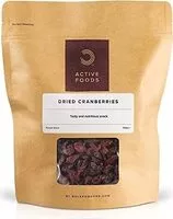 Mängden socker i Cranberries, Getrocknet