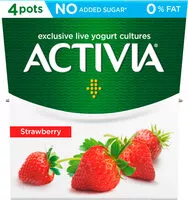 Mängden socker i Strawberry No Added Sugar 0% Fat Yogurt 4 x (480g)