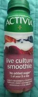Mängden socker i Activia, live culture smoothie