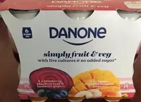 Mängden socker i Danone simply fruit & veg