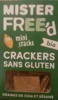 Mängden socker i Mini cracks Crackers sans gluten graines de chia et sésame