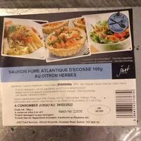 Mängden socker i Saumon fumé Atlantique d'Ecosse