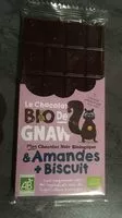 Mängden socker i Chocolat noir amandes et biscuit bio