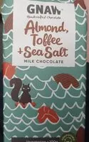 Mängden socker i Gnaw almond, toffee ans sea salut chocolat au lait