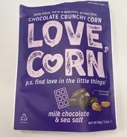 Mängden socker i Love Corn milk chocolate & Sea salt