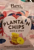 Mängden socker i Purely Plantain Chips, Nice & Spicy