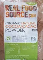 Mängden socker i Organic Natural Cocoa/Cacao Powder