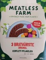 Mängden socker i 3 Bratwürste Orginal - Komplett Pflanzlich