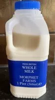 Mängden socker i Fresh british whole milk