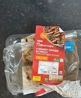 Mängden socker i Honey, ginger and chilli thin cut beef steak