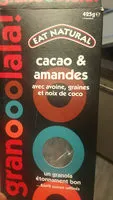 Mängden socker i Cacao & amandes avec avoine, graines et noix de coco