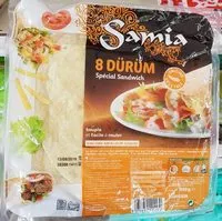 Mängden socker i Dürüm Tortillas de farine de blé