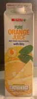 Mängden socker i Pure Orange Juice not from comcentrate with bits