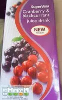 Mängden socker i Cranberry and blackcurrant juice drink