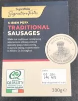 Mängden socker i Irish pork sausaged
