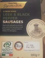 Mängden socker i Leek and black pepper pork sausages