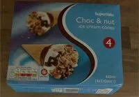 Mängden socker i Choc & nut ice cream cones