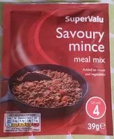 Mängden socker i Savoury mince meal mix