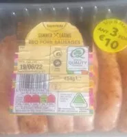 Mängden socker i Bbq pork sausages